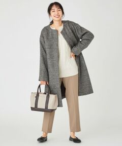 ANY / エニィ その他アウター | カシミヤブレンドノーカラーサイドスリット コート