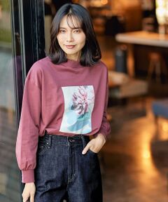 【洗える】ロゴ＆アートフォトロングスリーブ Tシャツ