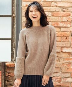 ANY / エニィ ニット・セーター | 【洗える】フェザーコンビ ニット