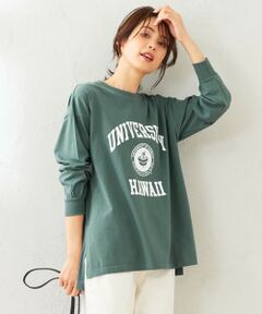 【洗える】オーガビッツカレッジロゴ長袖 Tシャツ