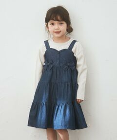 ANY / エニィ ロング・マキシ丈ワンピース | デニム ティアード ジャンパースカート