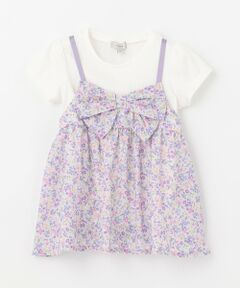 フラワープリントドッキングＴシャツ