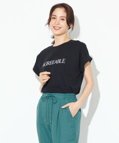 【接触冷感・UVケア】TCオーガビッツフレンチスリーブロゴ Tシャツ