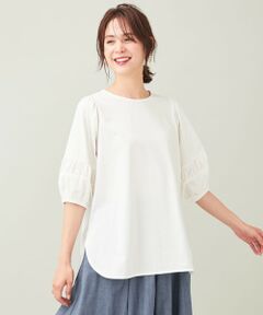 ANY / エニィ カットソー | 【接触冷感・UVケア】秋メキギャザースリーブ カットソー