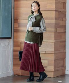 ANY / エニィ ミニ・ひざ丈スカート | 【14色展開/洗える】ウーリッシュ プリーツスカート