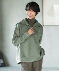 ANY / エニィ カットソー | 【洗濯機可】ハーフジップスエード プルオーバー