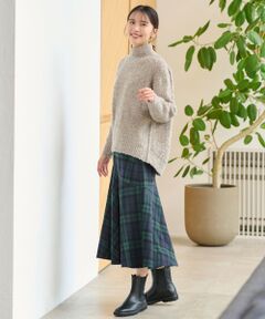 ANY / エニィ ミニ・ひざ丈スカート | 【ウエストゴム・洗える】タータンマーメイドスカート