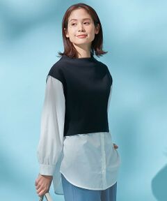 ANY / エニィ カットソー | 【洗える】異素材コンビ レイヤードトップス