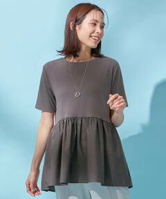 ANY / エニィ カットソー | 【洗濯機可能】ペプラム チュニック丈トップス