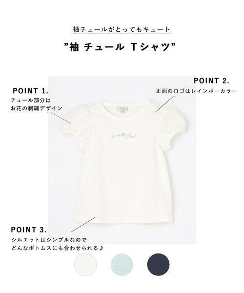 any FAM / エニィファム カットソー | 袖 チュール Ｔシャツ | 詳細1