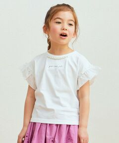 パール襟 袖フリル Ｔシャツ