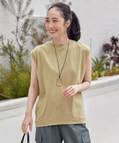 【接触冷感/UVケア】ビューティベーシックノースリーブタックTシャツ