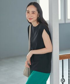 ANY / エニィ カットソー | 【接触冷感/UVケア】ビューティベーシックノースリーブタックTシャツ