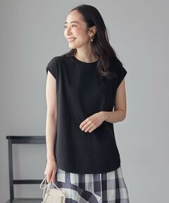 【接触冷感/UVケア】ビューティベーシックノースリーブテールTシャツ