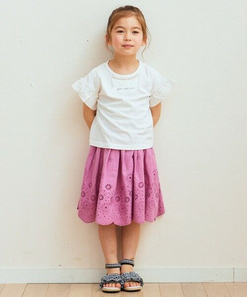 ANY / エニィ ミニ・ひざ丈スカート | 裾 刺繍 スカート | 詳細1