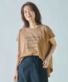 【UVケア/接触冷感】チュニック丈半袖ロゴTシャツ