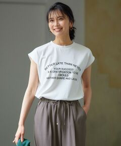 ANY / エニィ カットソー | フロッキーロゴフレンチスリーブTシャツ