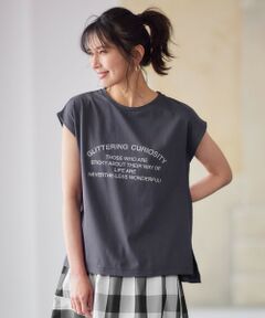 ANY / エニィ カットソー | フロッキーロゴフレンチスリーブTシャツ