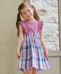 ANY / エニィ ロング・マキシ丈ワンピース | チェック ドッキング ワンピース