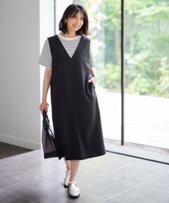 ANY / エニィ ロング・マキシ丈スカート | 【接触冷感/UVケア/洗濯機可能】ひんやりVネックジャンスカ