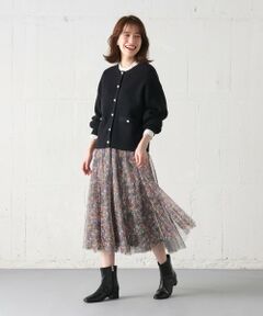 ANY / エニィ ミニ・ひざ丈スカート | 【ウエストゴム/洗濯機可能】チュールフレアースカート