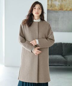 ANY / エニィ その他アウター | 【防風裏地】ウールブレンドノーカラーコート
