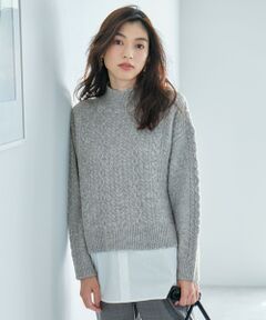 ANY / エニィ ニット・セーター | 【洗濯機可能】シャツコンビケーブルニット