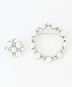 ANY / エニィ ブローチ・コサージュ | 【2セット】【親子で使える】パールビジューブローチ