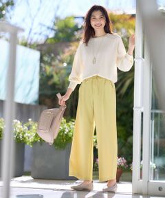 ANY / エニィ その他パンツ | 【洗濯機可/ウエストゴム/ストレッチ/セットアップ可】イージィケアストレッチワイドパンツ