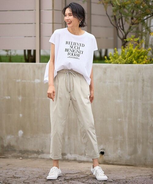 any FAM / エニィファム カットソー | 【接触冷感】フレンチスリーブロゴTシャツ | 詳細3