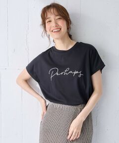 【汗ジミ防止加工】シルケットスムースフレンチスリーブ刺繍ロゴTシャツ