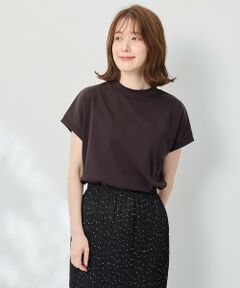 【UVケア/接触冷感】モックネックフレンチスリーブＴシャツ