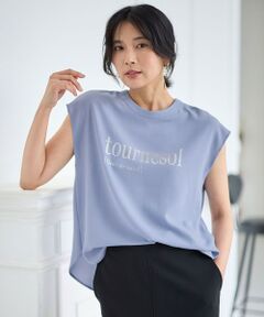 【WEB限定/UVカット/吸水速乾/接触冷感】ジョーゼットロゴフレンチスリーブTシャツ