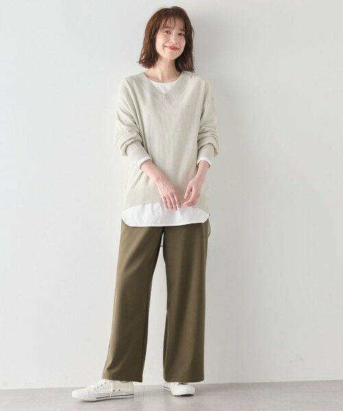 ANY / エニィ カットソー | 【洗濯機可】リブポイントテールＴシャツ | 詳細1