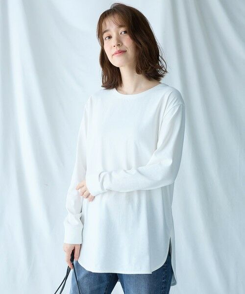 ANY / エニィ カットソー | 【洗濯機可】リブポイントテールＴシャツ | 詳細3