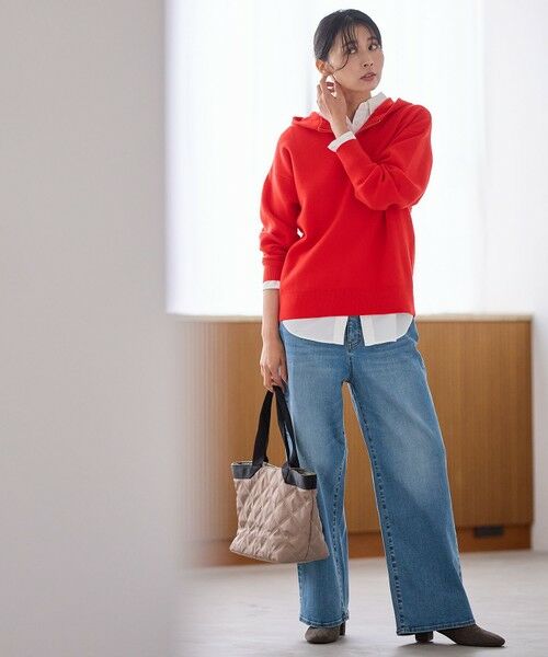 ANY / エニィ デニムパンツ | 【洗濯機可/ウエストゴム/ストレッチ】ワイドデニムパンツ | 詳細3