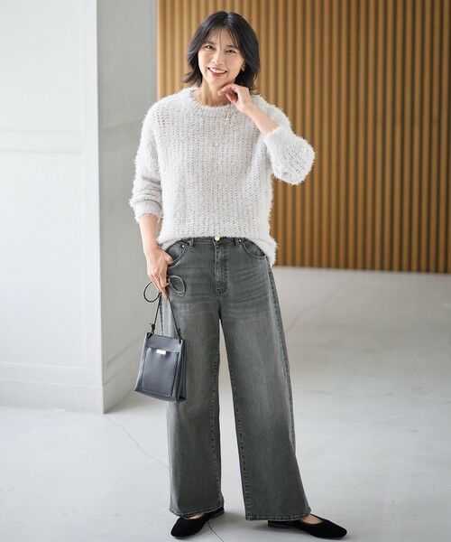 ANY / エニィ デニムパンツ | 【洗濯機可/ウエストゴム/ストレッチ】ワイドデニムパンツ | 詳細9