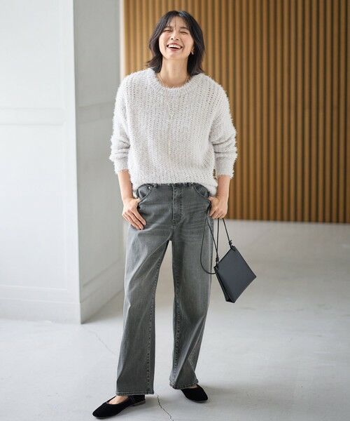 ANY / エニィ デニムパンツ | 【洗濯機可/ウエストゴム/ストレッチ】ワイドデニムパンツ | 詳細10