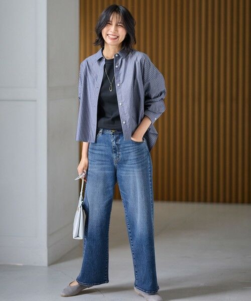 ANY / エニィ デニムパンツ | 【洗濯機可/ウエストゴム/ストレッチ】ワイドデニムパンツ | 詳細28