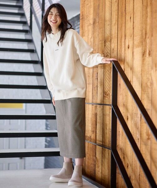 ANY / エニィ ミニ・ひざ丈スカート | 【手洗い可/ウエストゴム/裏起毛】チェックボンディングタイトスカート | 詳細1