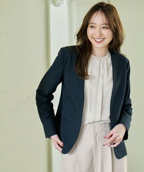 ANY / エニィ ノーカラージャケット | 【ストレッチ/セットアップ可】イージーケアジャケット | 詳細1