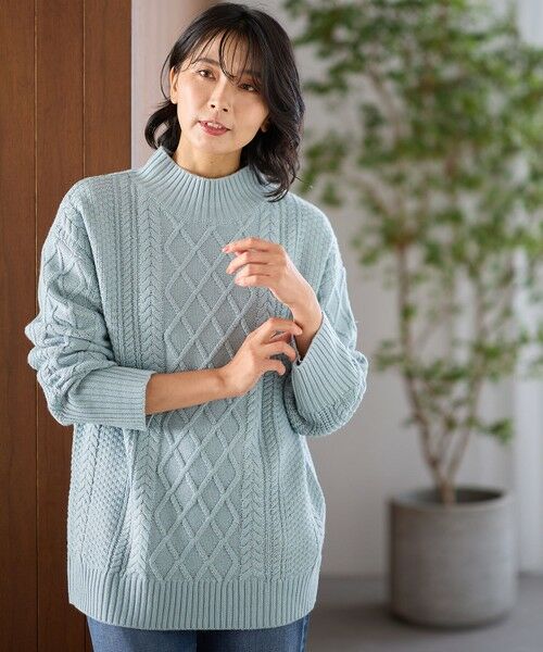 ANY / エニィ ニット・セーター | 【洗濯機可】ソフトタッチケーブルニットチュニック | 詳細10