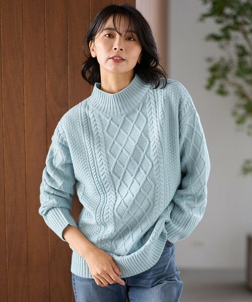 ANY / エニィ ニット・セーター | 【洗濯機可】ソフトタッチケーブルニットチュニック | 詳細11