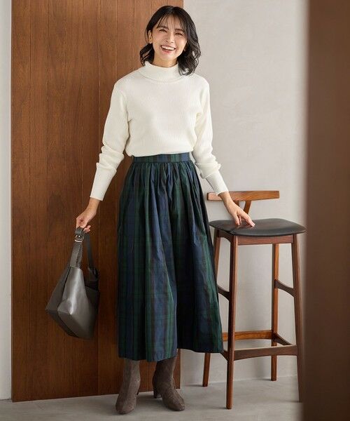 ANY / エニィ ミニ・ひざ丈スカート | 【洗濯機可/ウエストゴム】ビックチェックタフタスカート | 詳細14