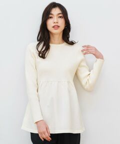 ANY / エニィ ニット・セーター | 【洗濯機可】リブコンビペプラムニット