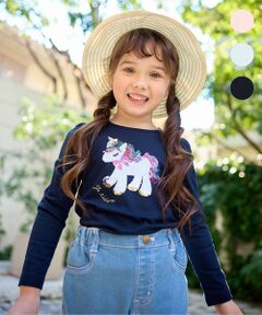 ANY / エニィ カットソー | ミラクルスパンコール長袖Tシャツ