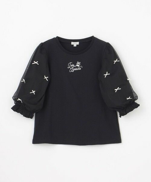 ANY / エニィ カットソー | リボン×チュール 七分袖Tシャツ | 詳細6