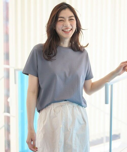 any FAM/エニィファム 【6色展開/洗濯機可/UVケア/接触冷感】プレミアムベーシック半袖Tシャツ チャコール 3 any FAM/エニィファム 【6色展開/洗濯機可/UVケア/接触冷感】プレミアムベーシック半袖Tシャツ チャコール 3