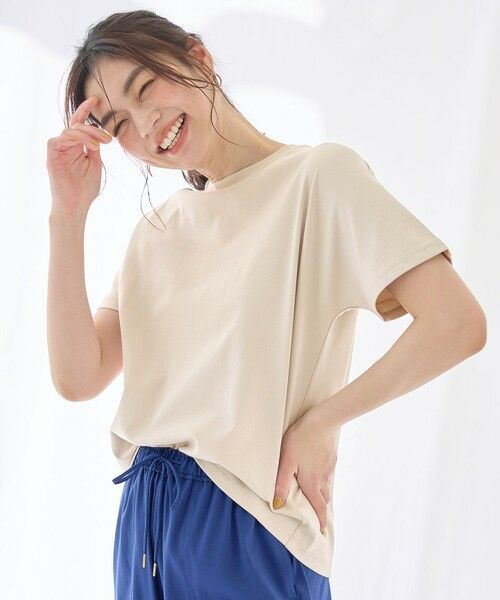 any FAM/エニィファム 【6色展開/洗濯機可/UVケア/接触冷感】プレミアムベーシック半袖Tシャツ ベージュ 2 any FAM/エニィファム 【6色展開/洗濯機可/UVケア/接触冷感】プレミアムベーシック半袖Tシャツ ベージュ 2