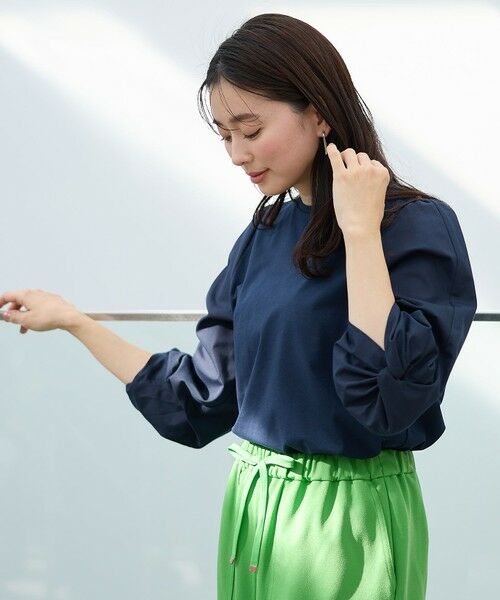 ANY / エニィ カットソー | 布帛ねじり袖コンビプルオーバー | 詳細2